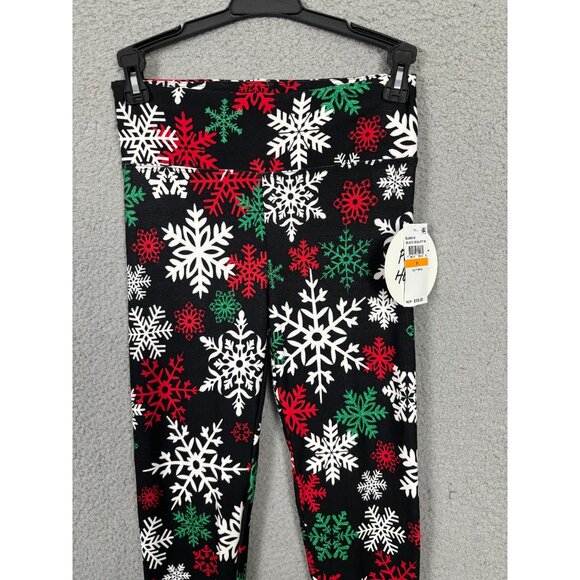 Planet Heart Juniors' Ugly Xmas Leggings Snowflake Print Multicolor Small NWT's - Picture 2 of 8